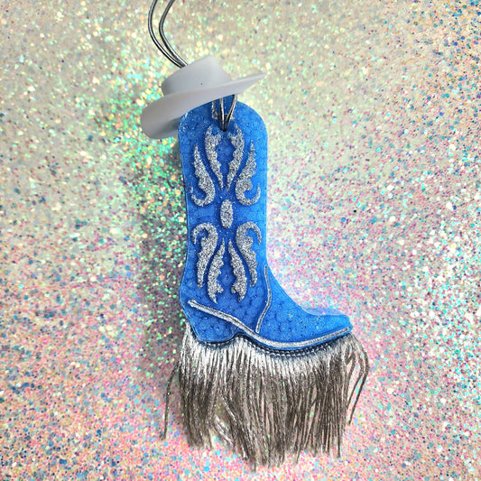 Cowgirl Boot w/ Hat + Fringe Freshie