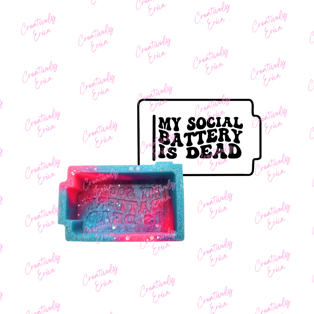 Social Battery Silicone Freshie Mold