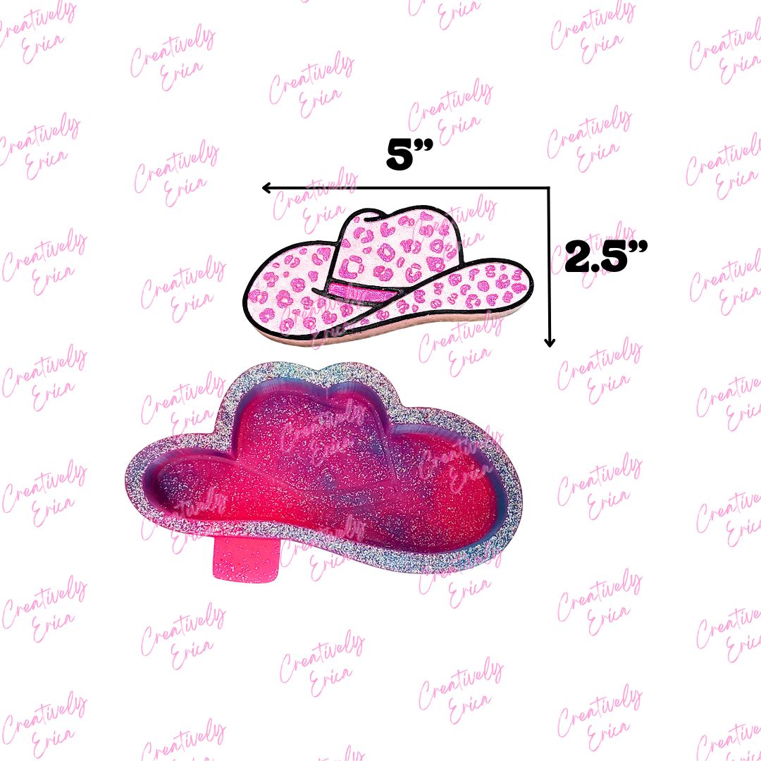 Leopard Cowgirl Hat Silicone Freshie Mold