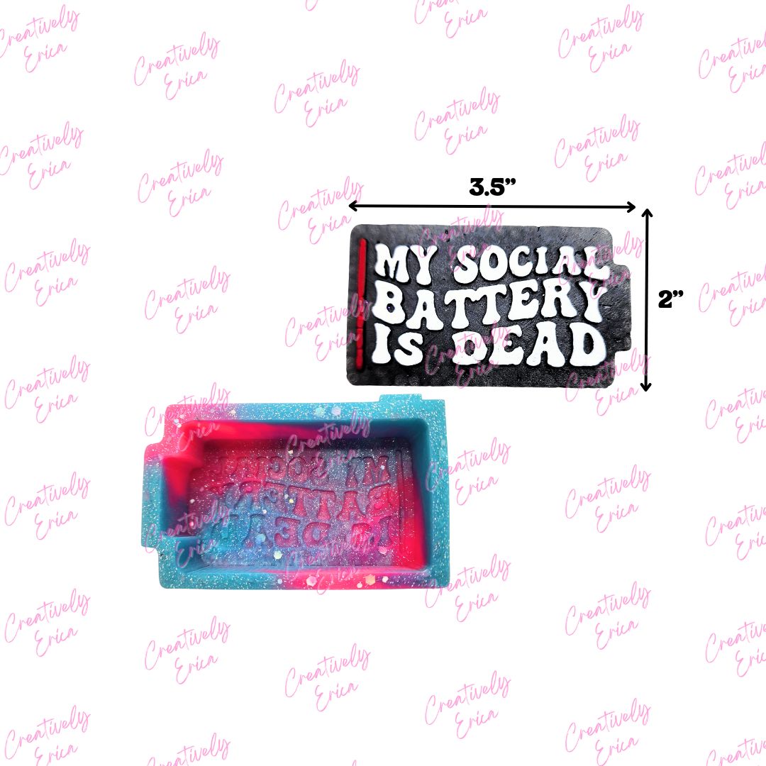 Social Battery Silicone Freshie Mold