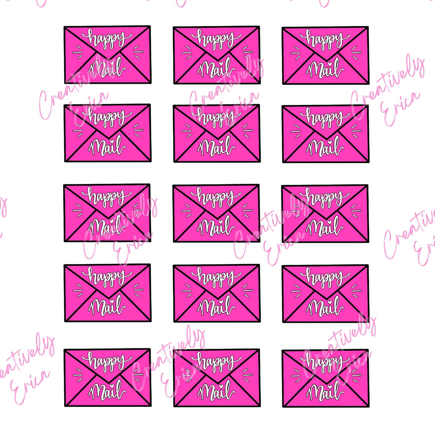 Happy Mail Sticker Sheet Digital Download