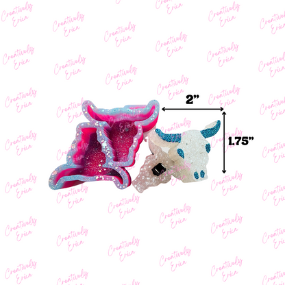 Bull Skull Vent Clip Silicone Freshie Mold