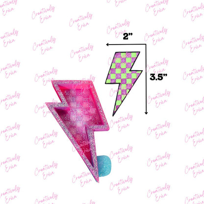 Checkered Lightning Silicone Freshie Mold