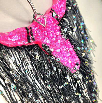 Pink Bull Skull Fringe Freshie