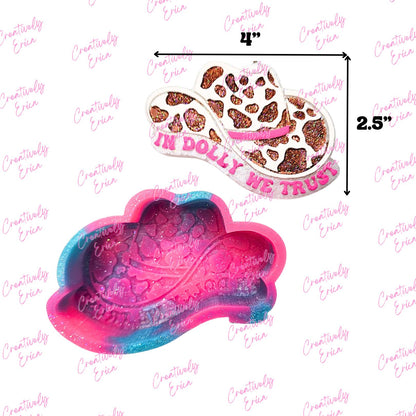 Dolly Cowgirl Hat Silicone Freshie Mold