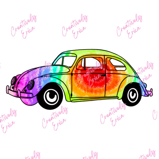 Rainbow Beetle (White Outline) Digital Design