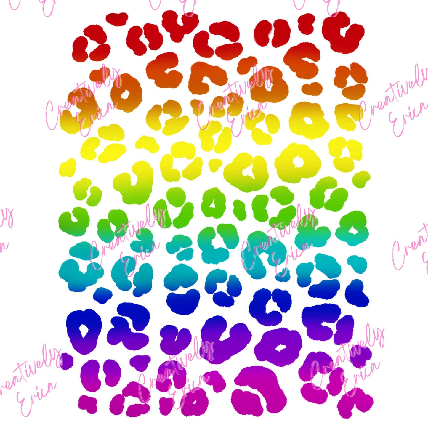 Rainbow Leopard Pattern Digital Design