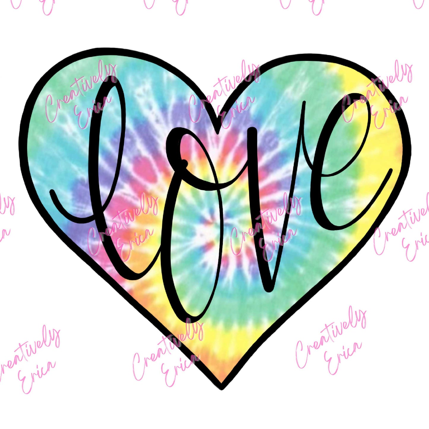 "Love" Rainbow Heart Digital Download
